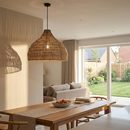Japanese Style Wooden Woven Handmade Pendant Light