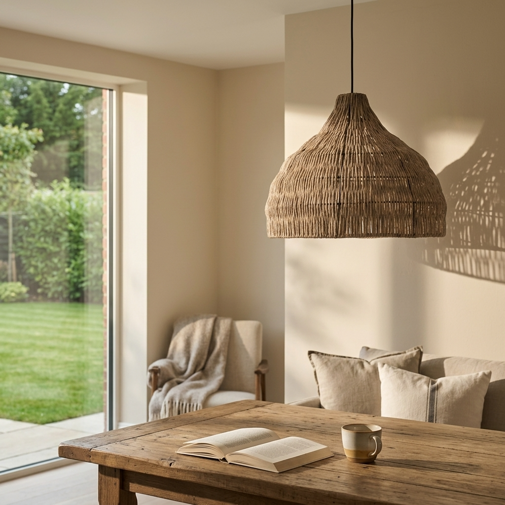 Japanese Style Wooden Woven Handmade Pendant Light