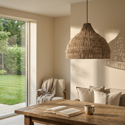 Japanese Style Wooden Woven Handmade Pendant Light