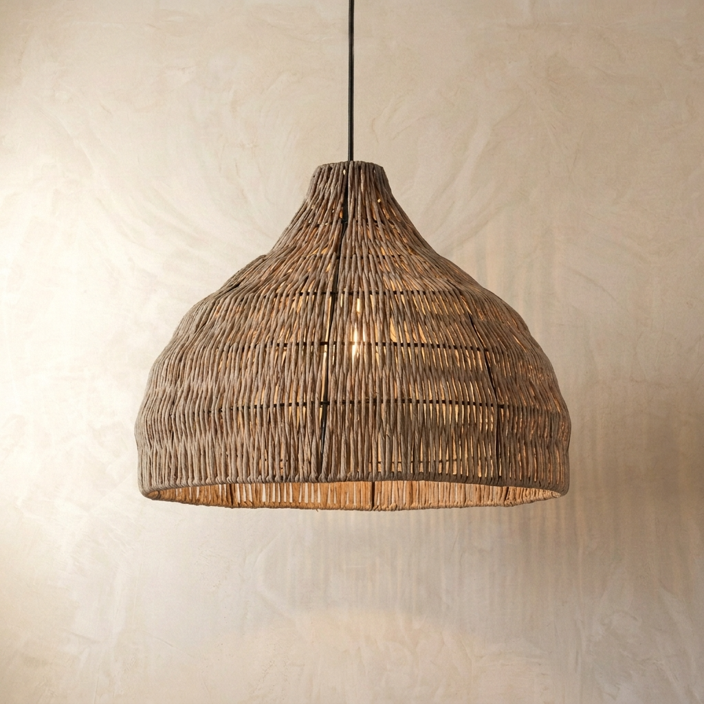 Japanese Style Wooden Woven Handmade Pendant Light