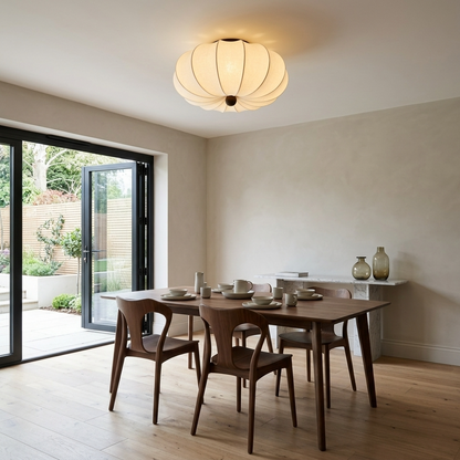 Japanese Vintage Fabric Curved Ceiling Light