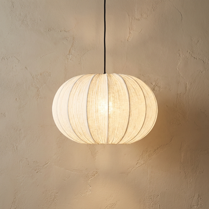 Japanese Wabi-Sabi Pleated Fabric Pendant Light