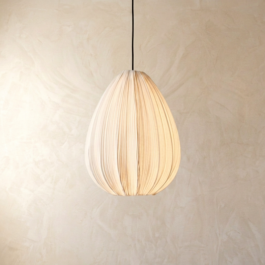 Japanese Wabi-Sabi Pleated Fabric Pendant Light