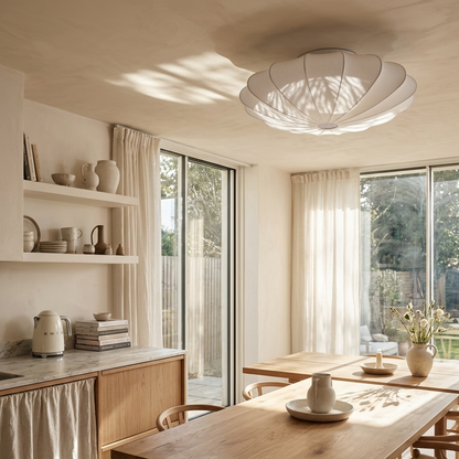 Japanese Silk Wabi Sabi Ceiling Light