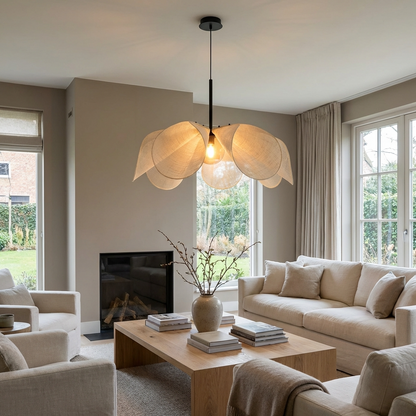Japanese Wabi Sabi Flower Fabric Chandelier