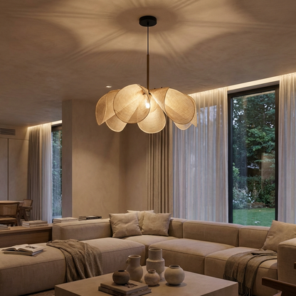 Japanese Wabi Sabi Flower Fabric Chandelier