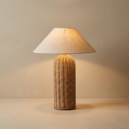 Japanese Wabi Sabi Handmade Rattan Table Lamp