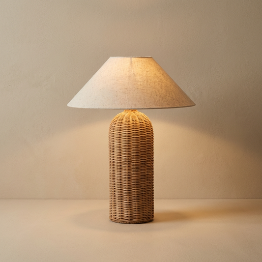 Japanese Wabi Sabi Handmade Rattan Table Lamp