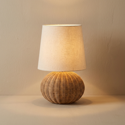 Japanese Wabi Sabi Handmade Rattan Table Lamp