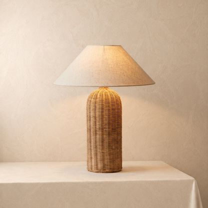 Japanese Wabi Sabi Handmade Rattan Table Lamp