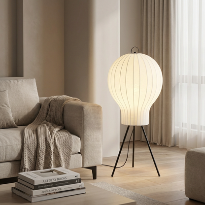 Japanese Wabi Sabi Silk 3 Leg Floor Lamp