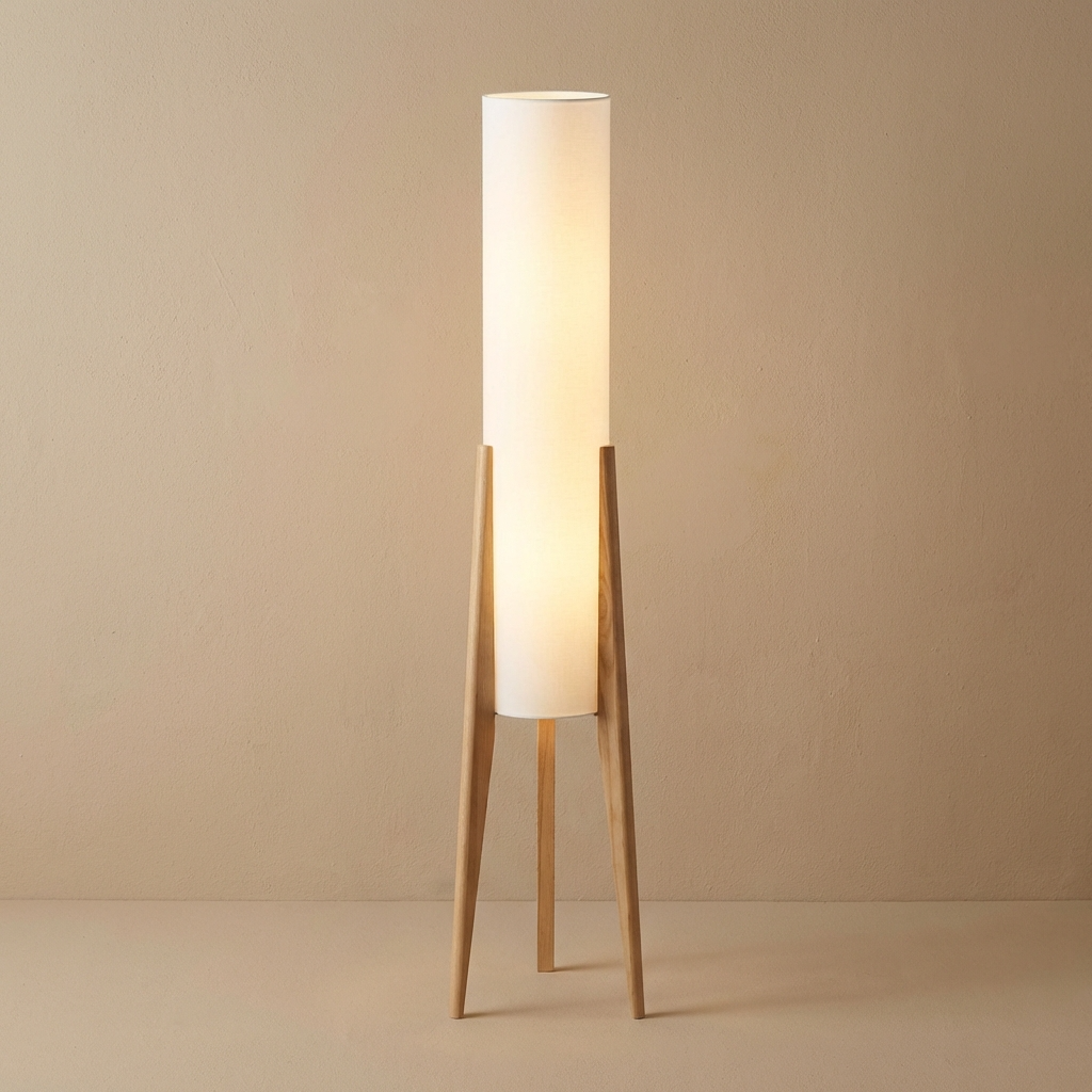 Japanese Wabi Sabi Solid Wood Floor Lamp