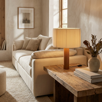 Japanese Wabi Sabi Solid Wood Table Lamp