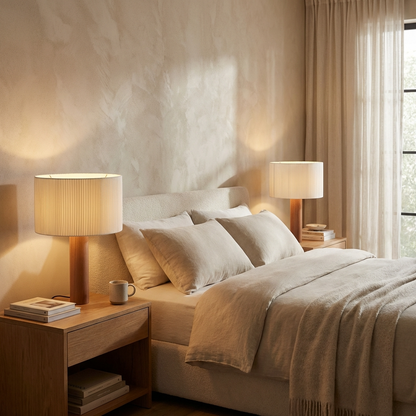 Japanese Wabi Sabi Solid Wood Table Lamp
