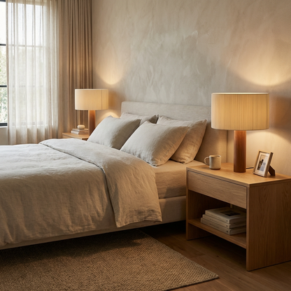 Japanese Wabi Sabi Solid Wood Table Lamp