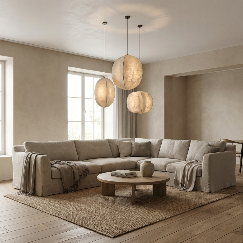 Japanese Wabi Sabi Spherical Pendant Light