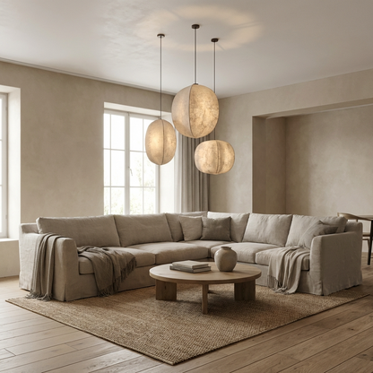 Japanese Wabi Sabi Spherical Pendant Light