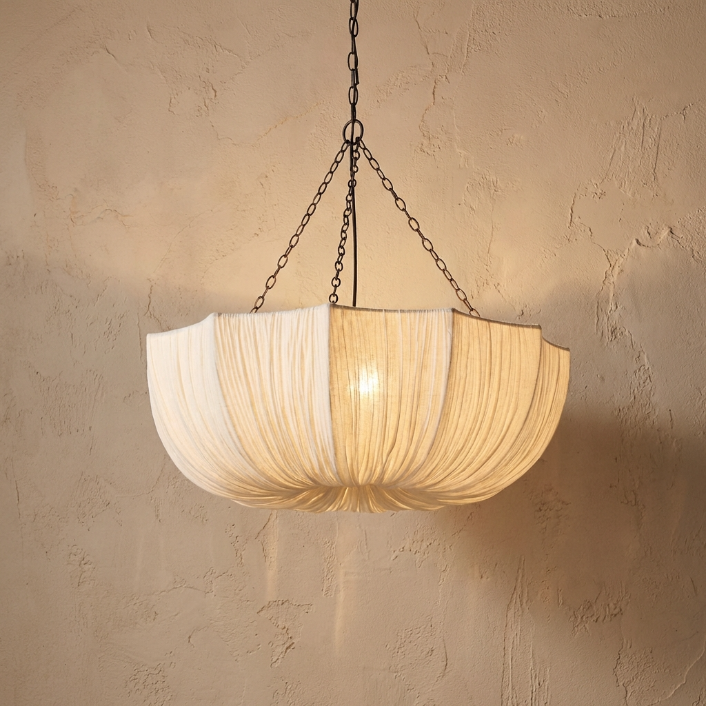 Japanese Wabi Sabi U Shape Fabric Chandelier