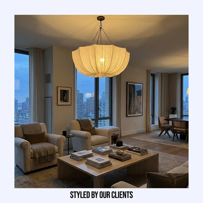 Japanese Wabi Sabi U Shape Fabric Chandelier