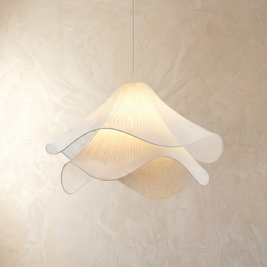 Japanese White Fabric Pendant Light