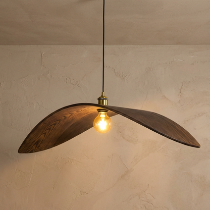 Japanese Zen Wabi Sabi Walnut Ceiling Pendant
