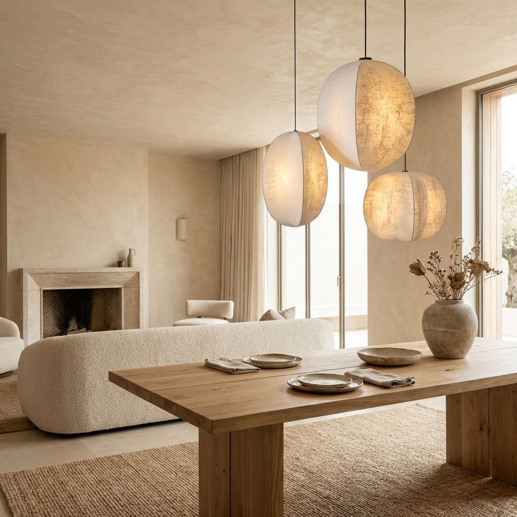 Japanese Wabi Sabi Spherical Pendant Light