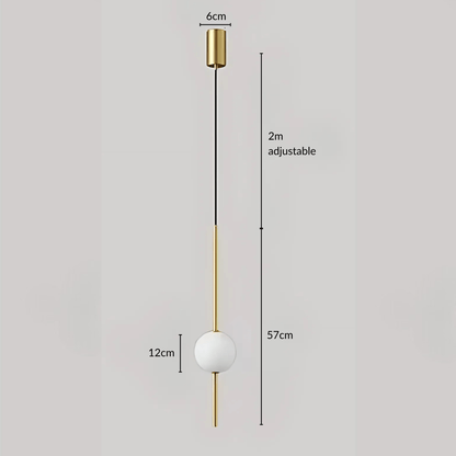 Linear Rod Globe Pendant Light