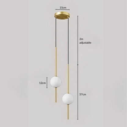 Linear Rod Globe Pendant Light