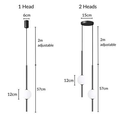 Linear Rod Globe Pendant Light