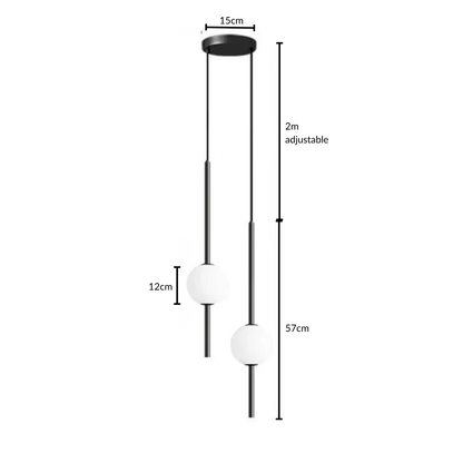 Linear Rod Globe Pendant Light
