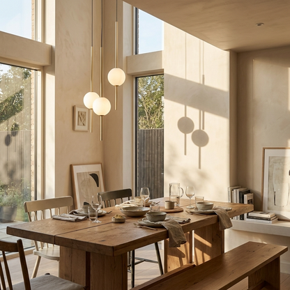 Linear Rod Globe Pendant Light