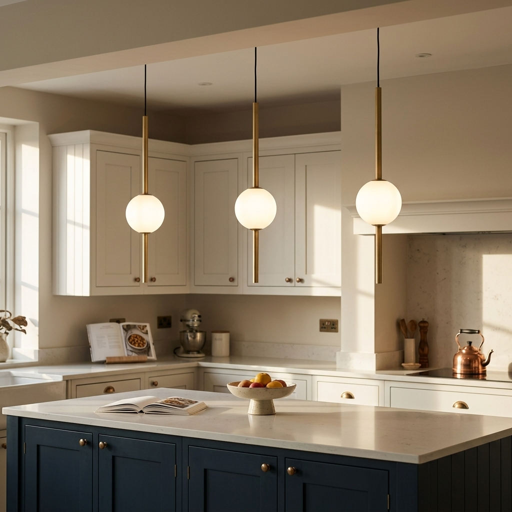 Linear Rod Globe Pendant Light