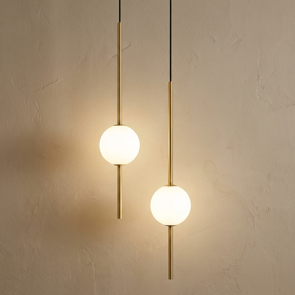 Linear Rod Globe Pendant Light