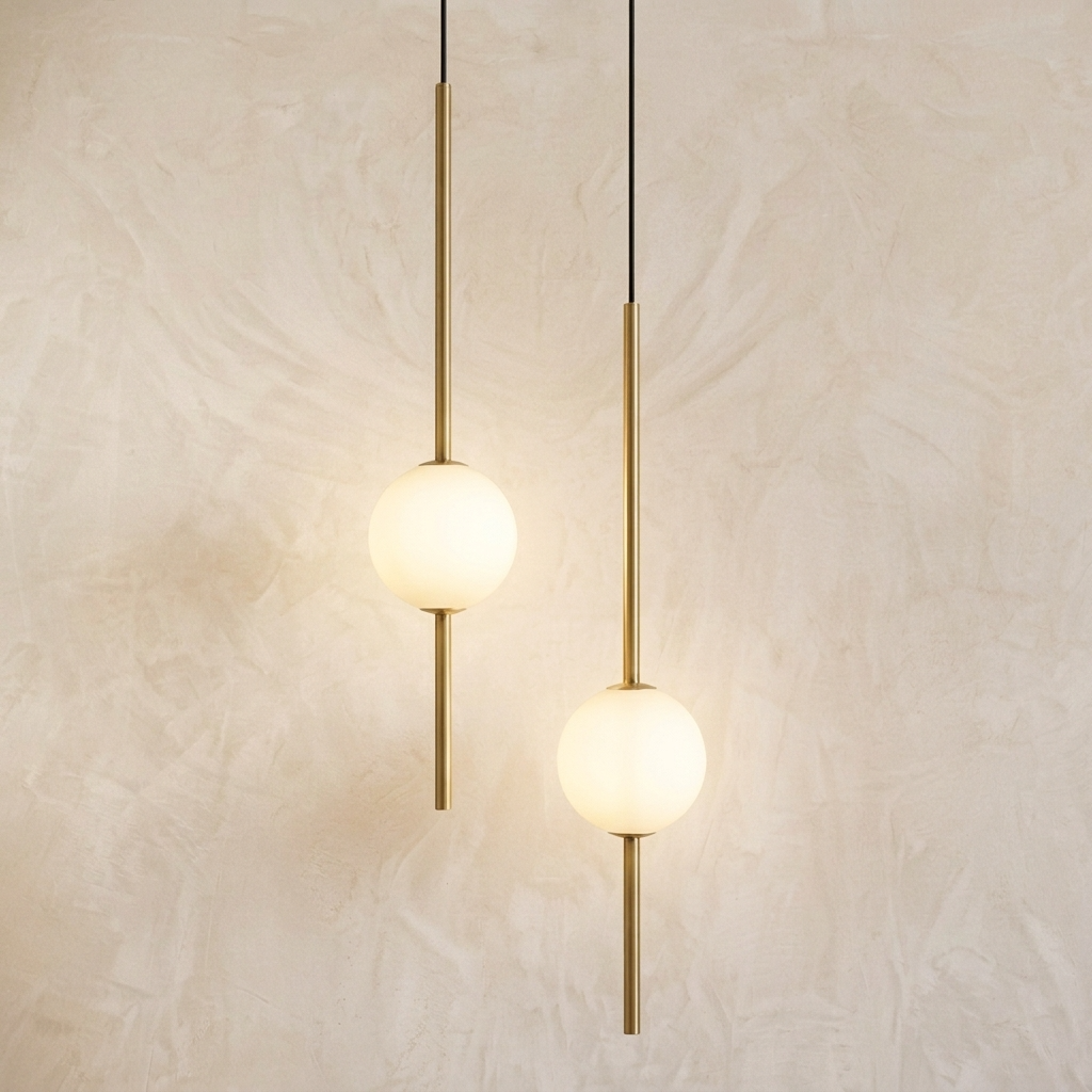 Linear Rod Globe Pendant Light