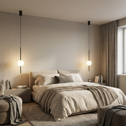 Linear Rod Globe Pendant Light