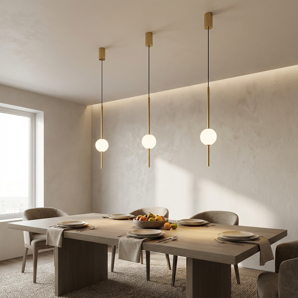 Linear Rod Globe Pendant Light
