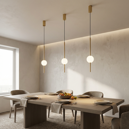 Linear Rod Globe Pendant Light