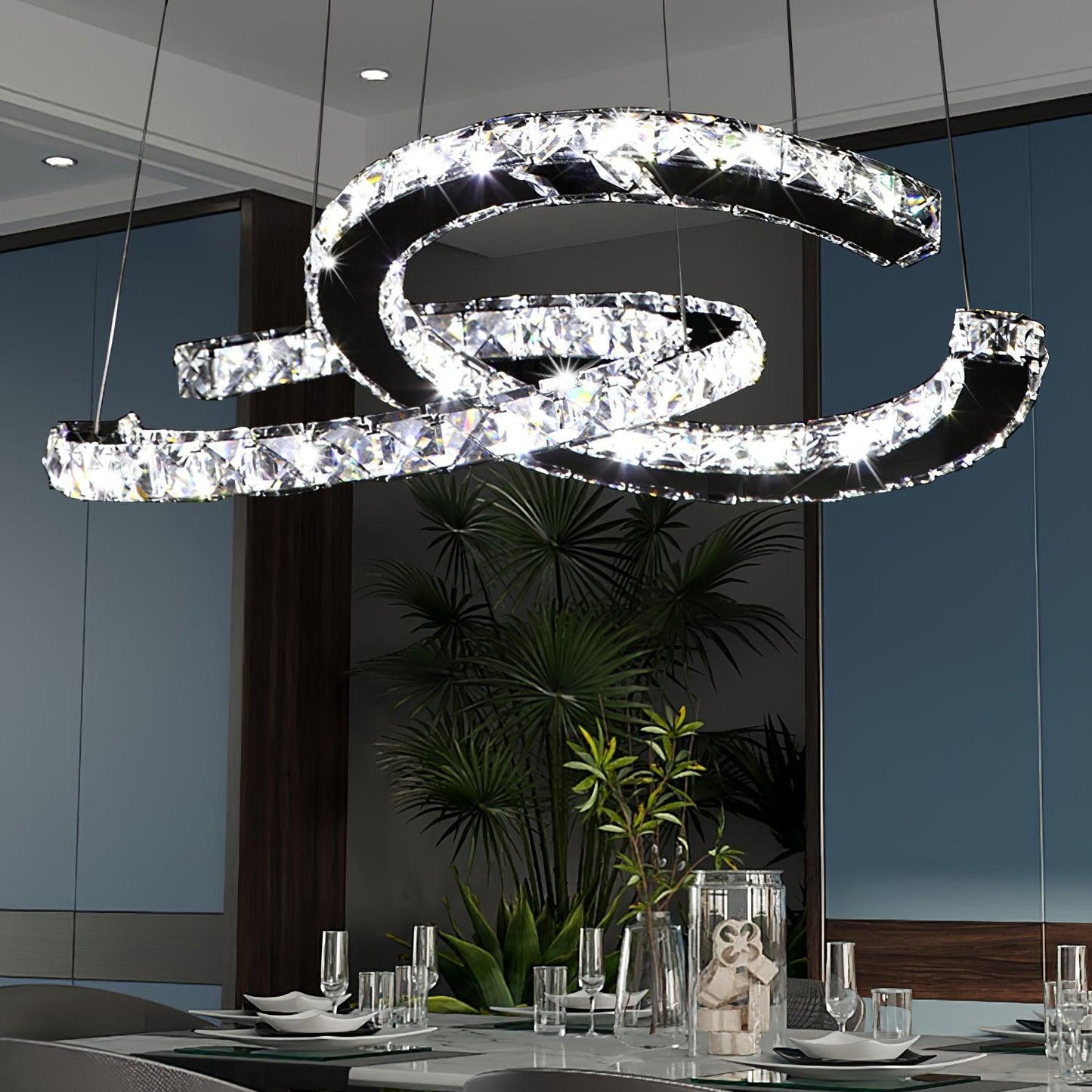 Luxury Crystal Double C Chandelier