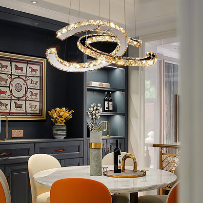 Luxury Crystal Double C Chandelier