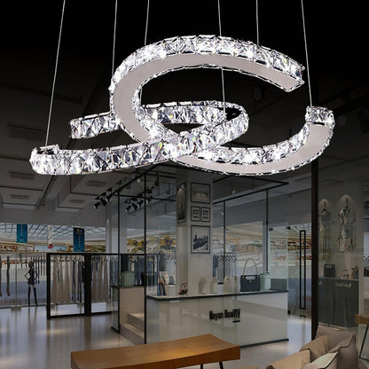 Luxury Crystal Double C Chandelier