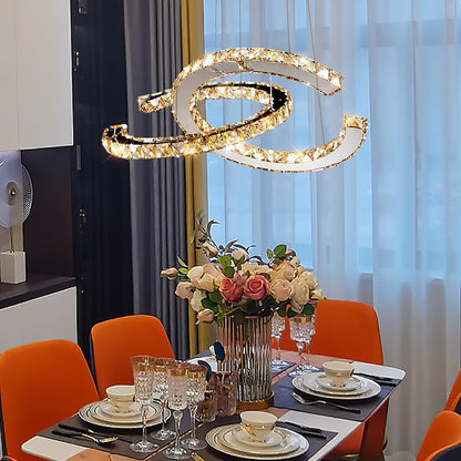 Luxury Crystal Double C Chandelier
