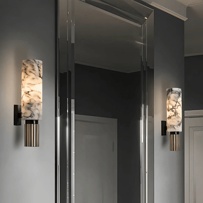 Marble And Brass Wall Light