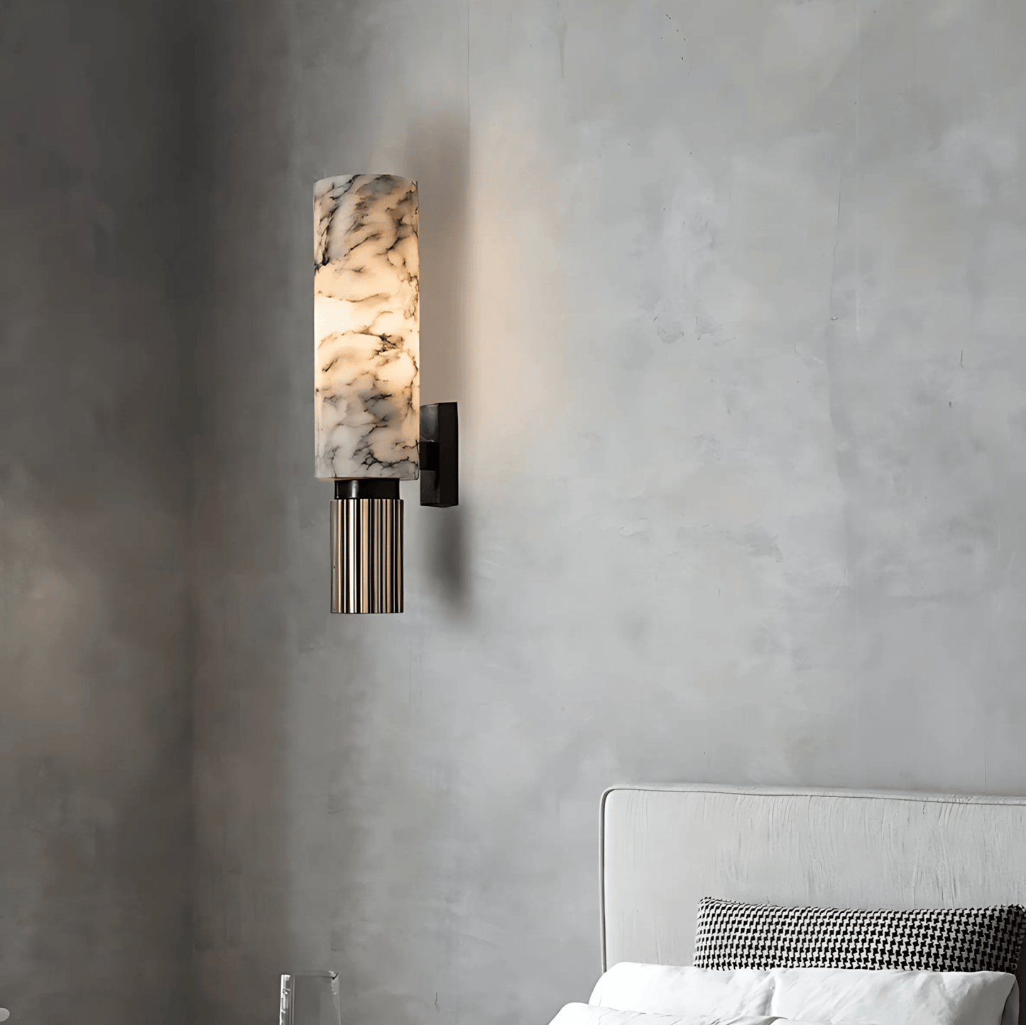 Marble And Brass Wall Light