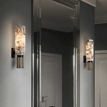 Marble And Brass Wall Light