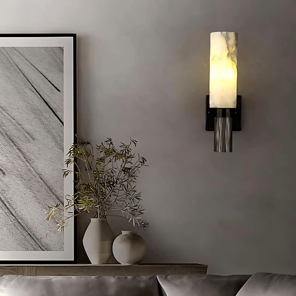 Marble And Brass Wall Light