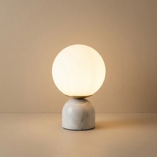 Marble Round Glass Table Lamp
