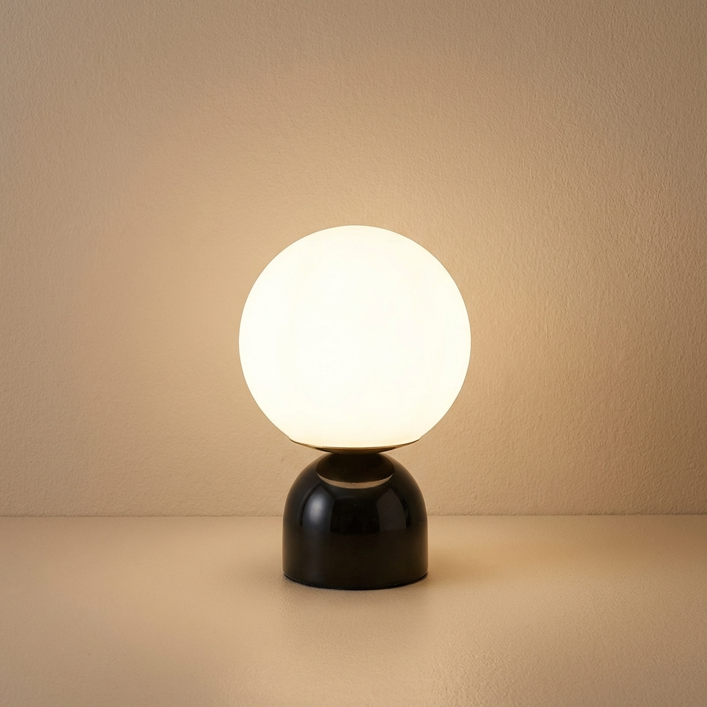 Marble Round Glass Table Lamp