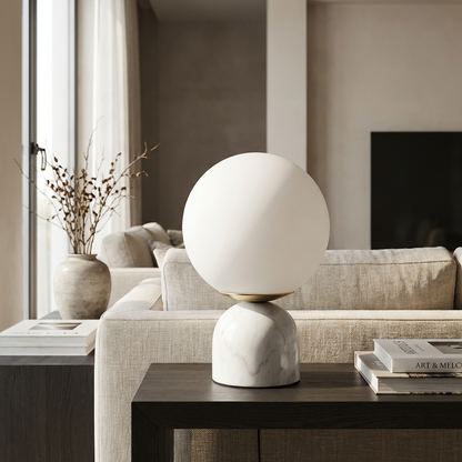 Marble Round Glass Table Lamp