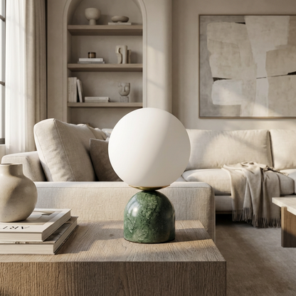 Marble Round Glass Table Lamp