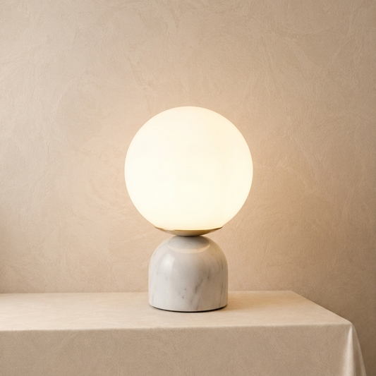 Marble Round Glass Table Lamp